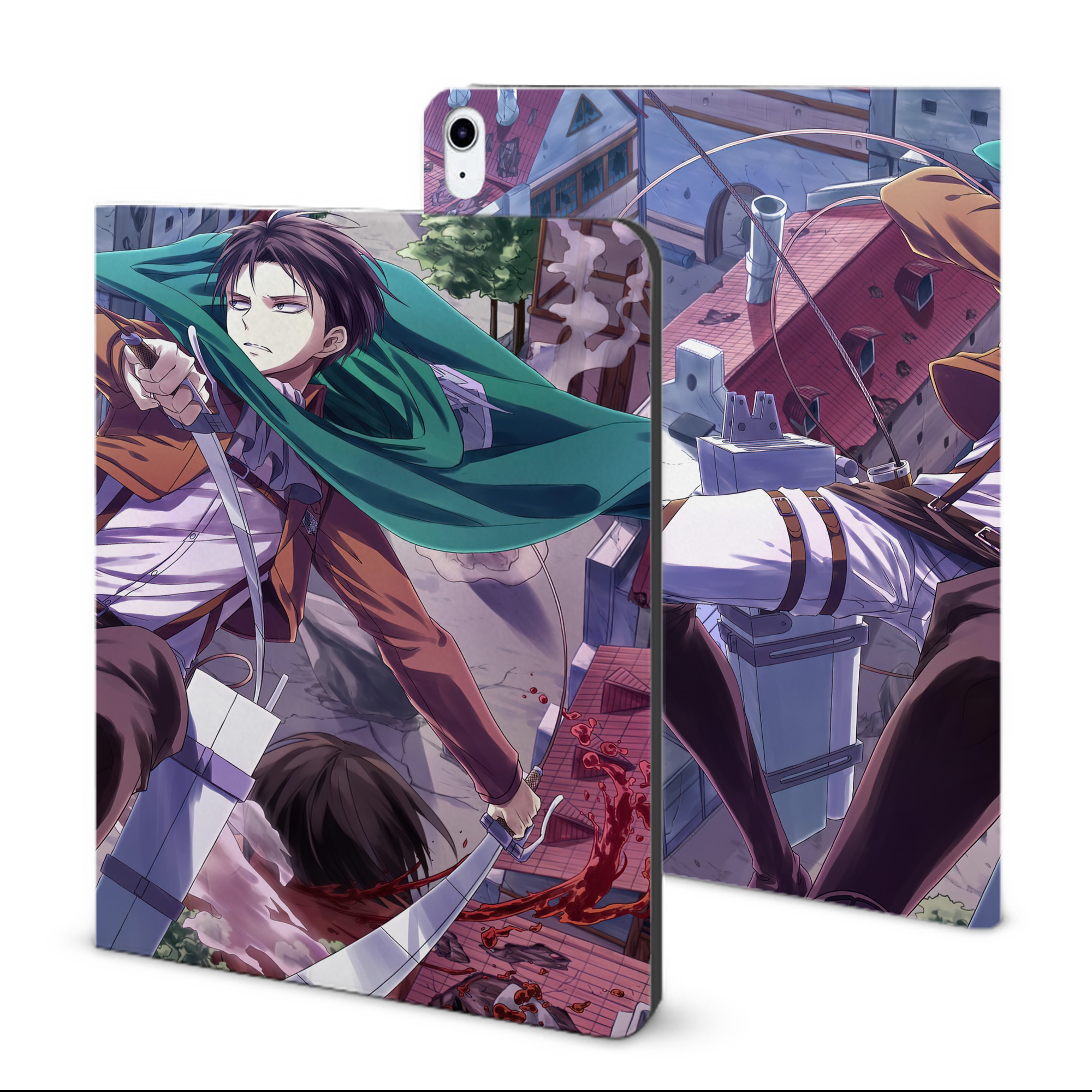 （画像用） 進撃の巨人 Attack on Titan IPad ケース ブック型 PUレザー TPU 耐衝撃 軽量 薄型 ペン収納なし 全面保護 IPad 各モデル対応